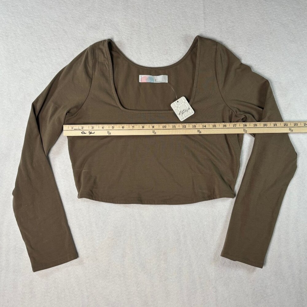 Free People Beach Easy To Love Crop Top in Brown Womens Size XL - Picture 6 of 8